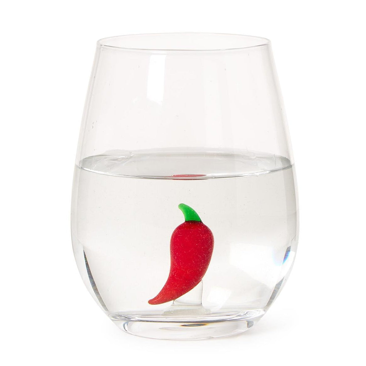Red Chili Pepper Stemless Wine Glass