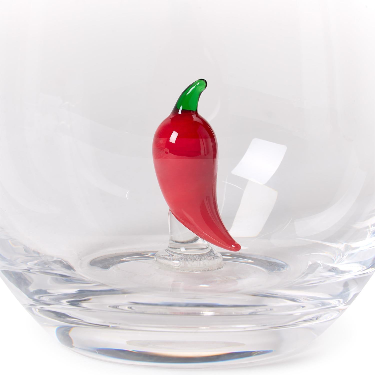Red Chili Pepper Stemless Wine Glass