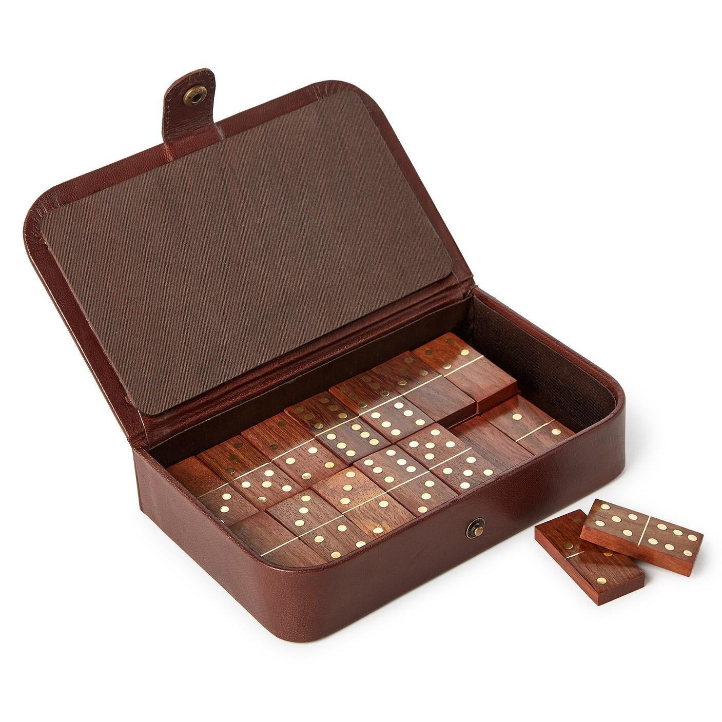 Chestnut Genuine Leather Domino Set