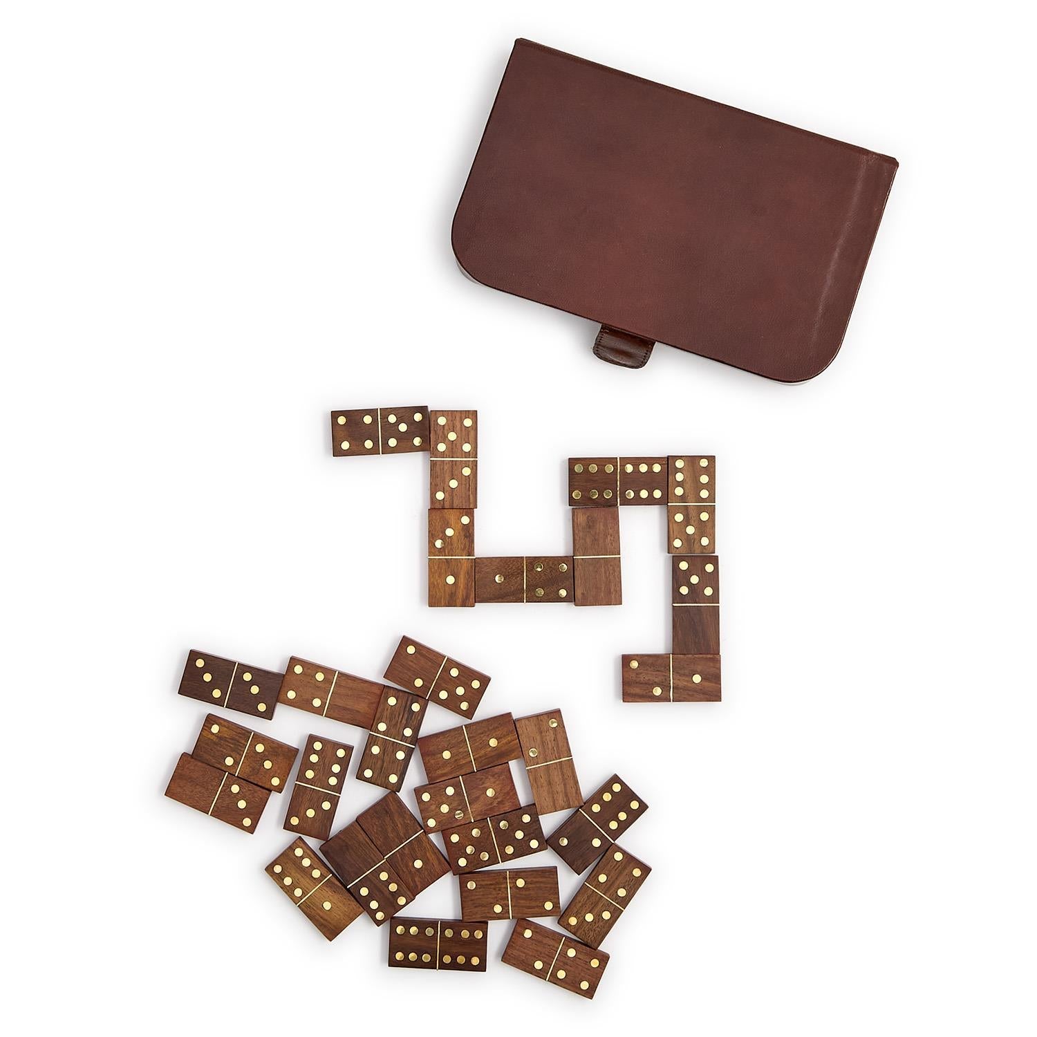Chestnut Genuine Leather Domino Set