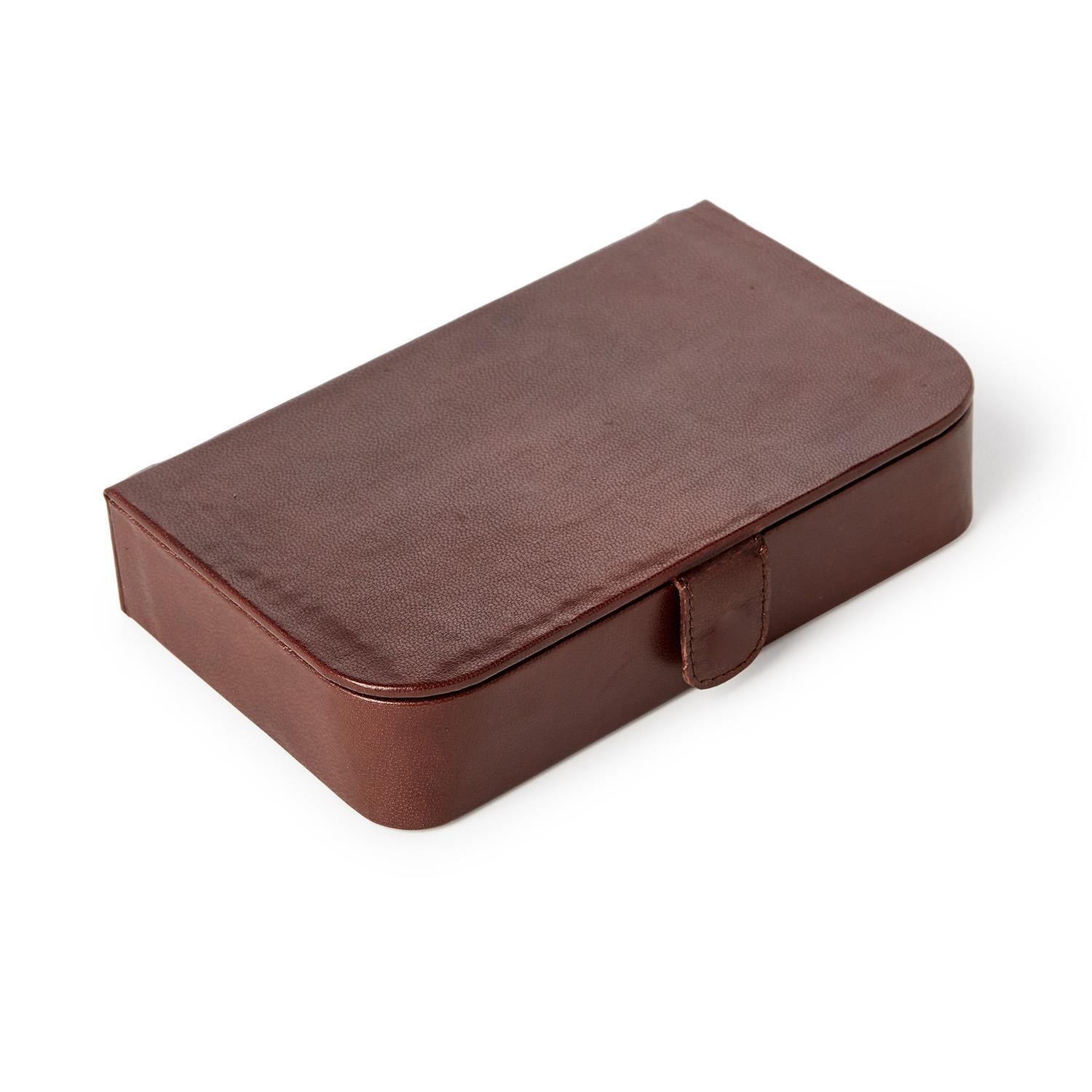 Chestnut Genuine Leather Domino Set