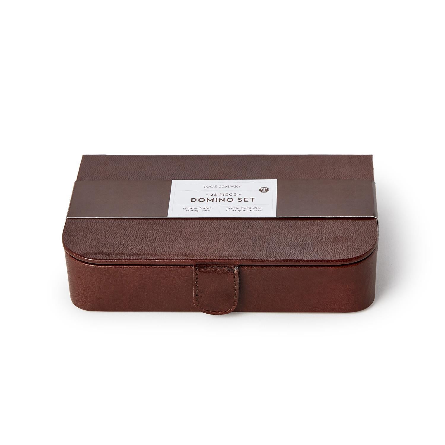 Chestnut Genuine Leather Domino Set