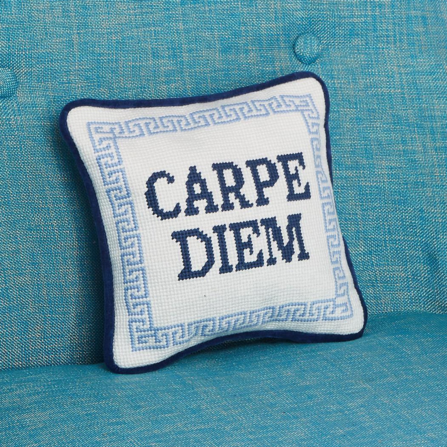 Carpe Diem Needlepoint Pillow