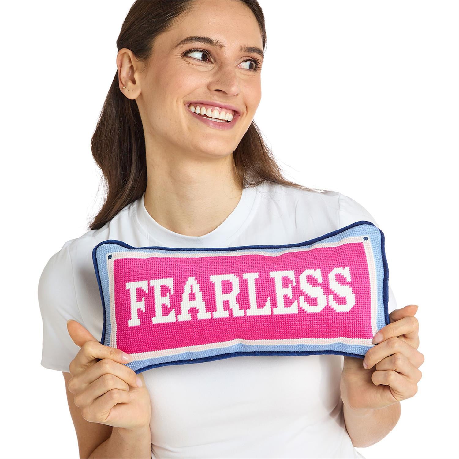 Fearless Needlepoint PIllow