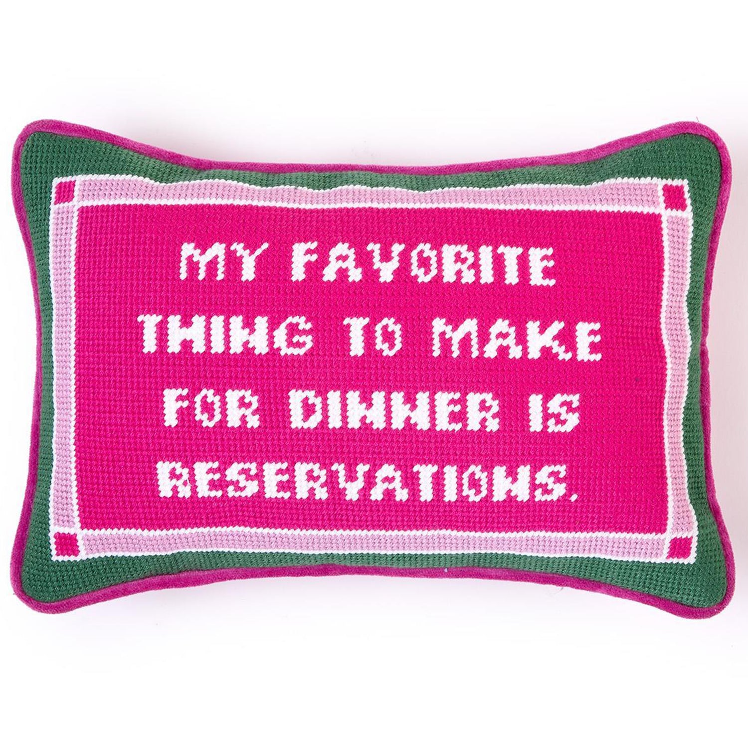 My Favorite Thing To Make For Dinner Needlepoint Pillow
