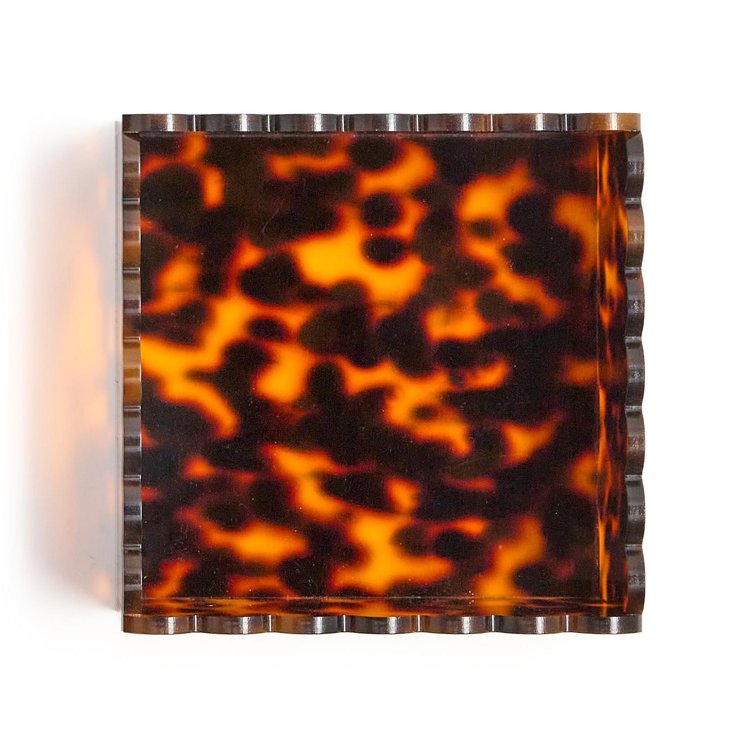 Tortoise Print Scalloped Edge Cocktail Napkin Holder