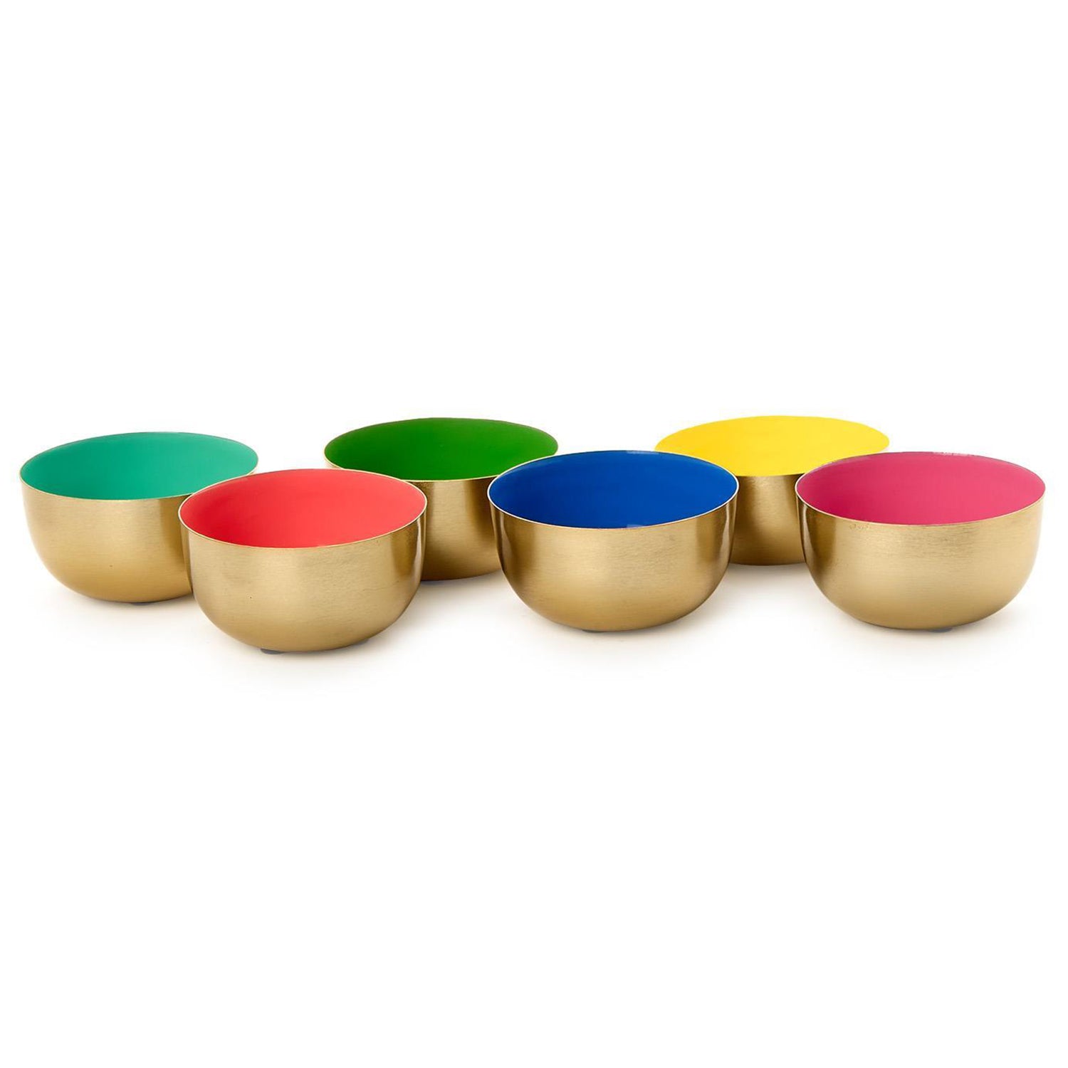 Small Metal Bowls with Enamel Set of 4