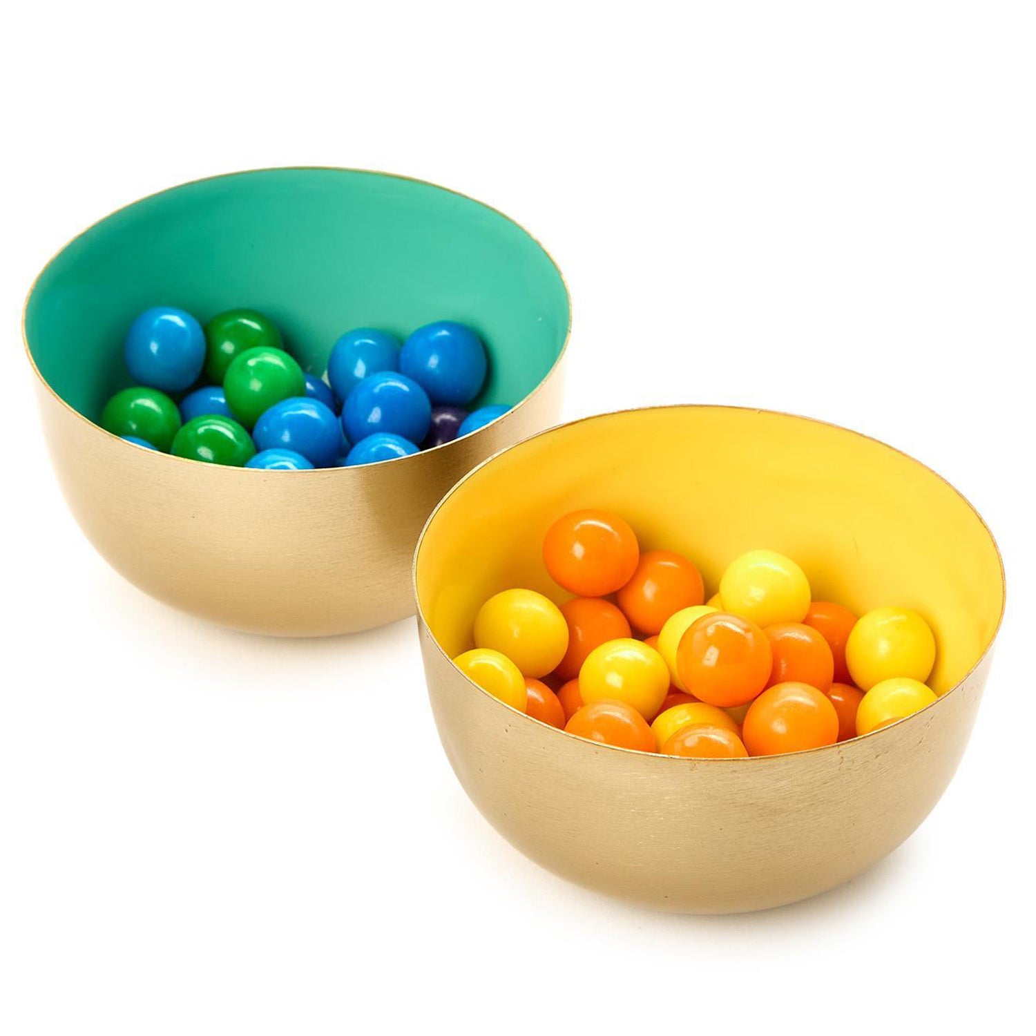 Small Metal Bowls with Enamel Set of 4