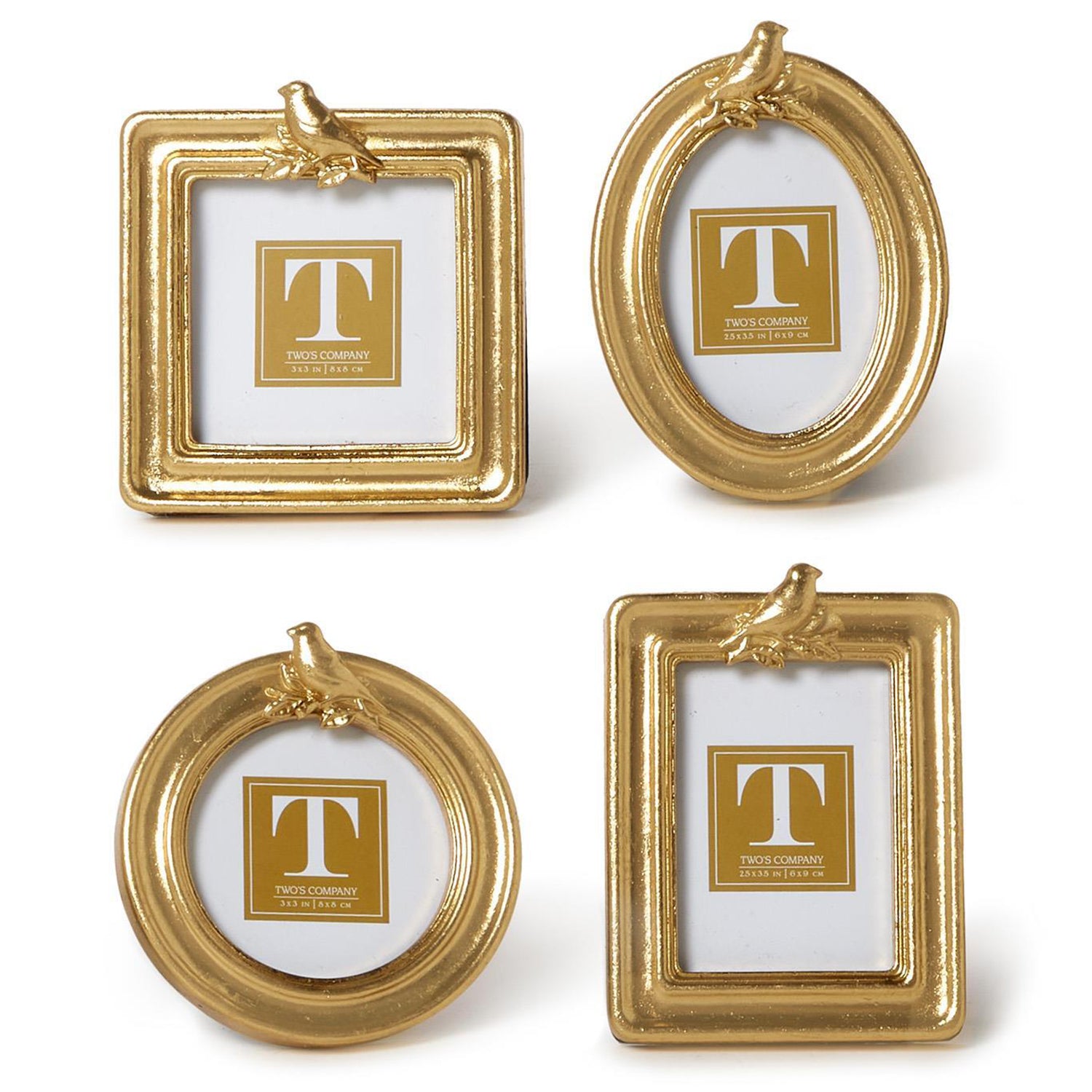 Gold Bird Photo Frame Set of 4