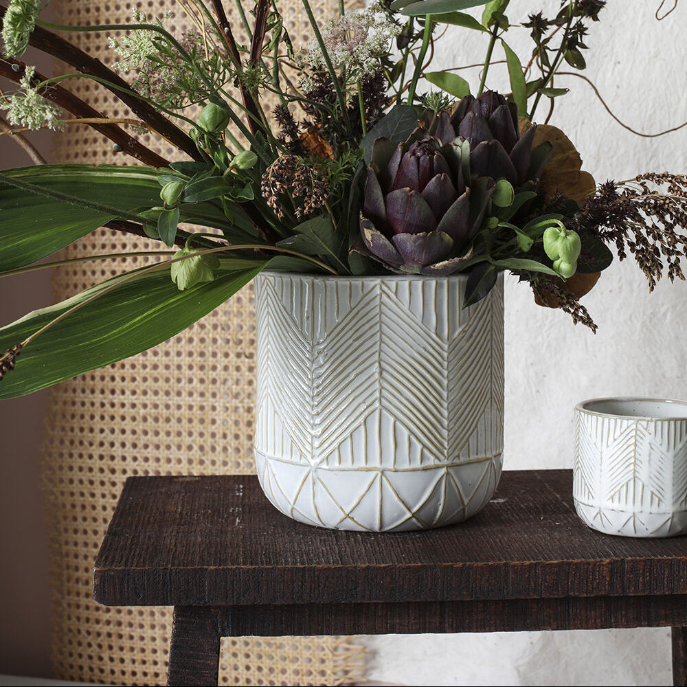 Whitcomb Pot displayed in an interior setting