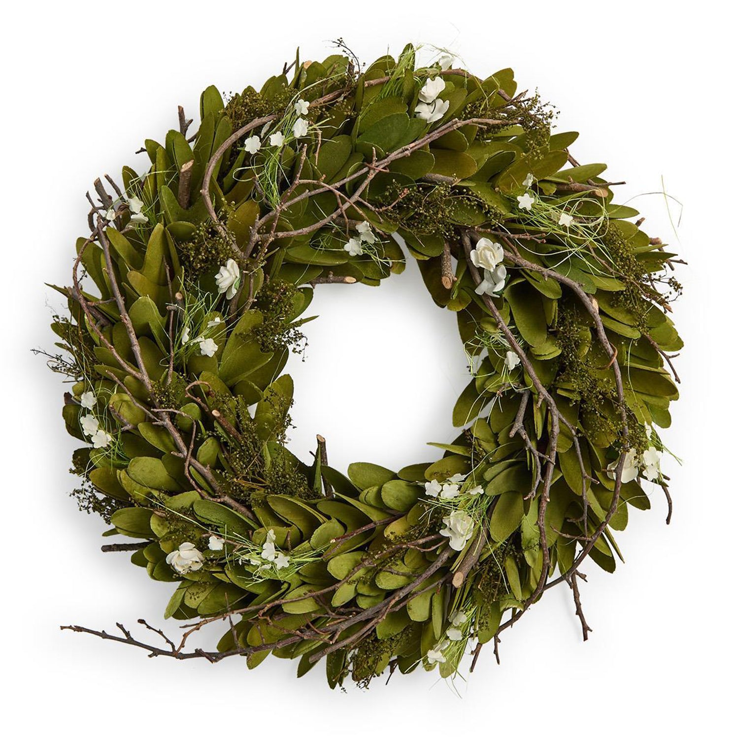 Hand-Crafted Carved Willow Wood Wreath