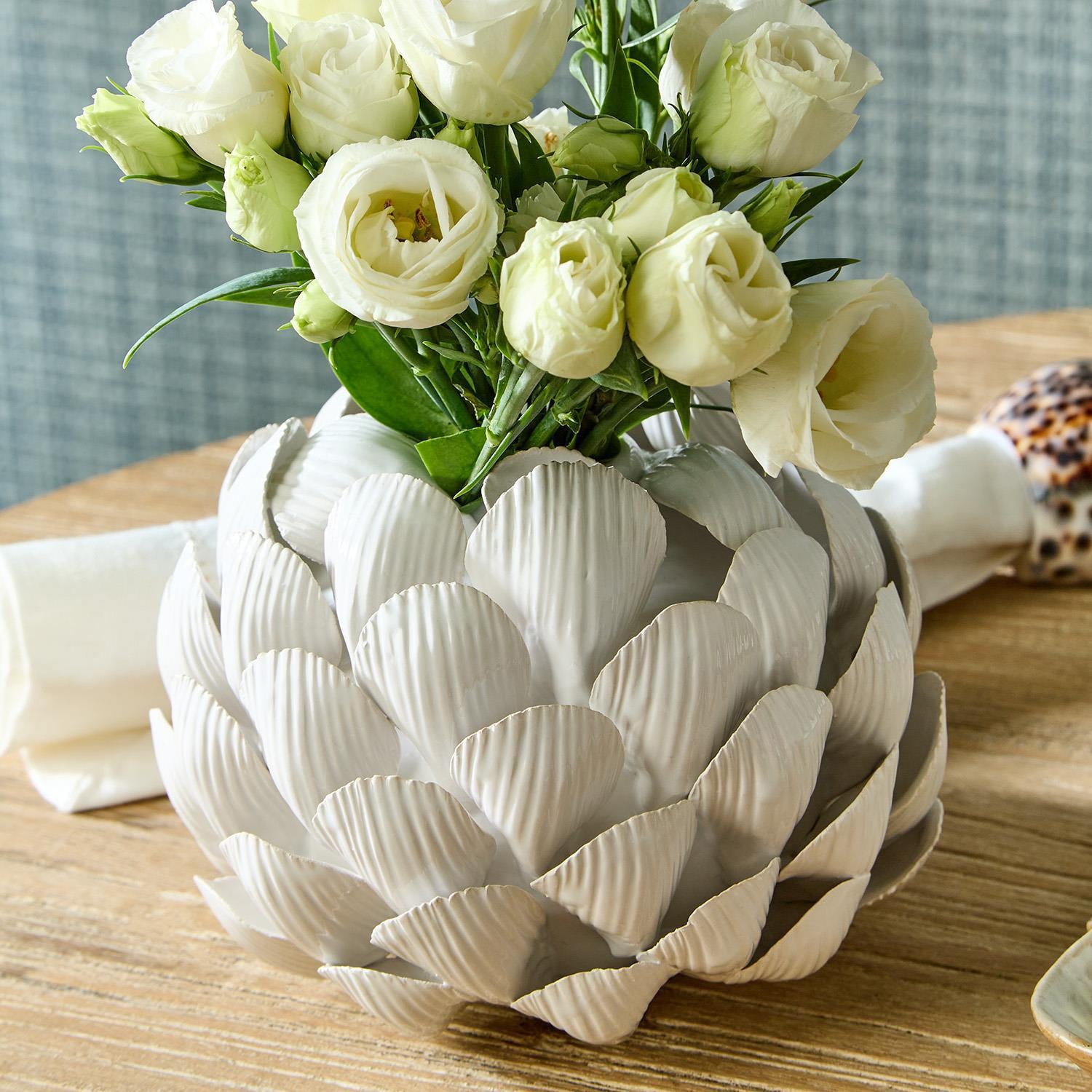 Sea Shell Bud Vases/Taper Candleholder Set of 2