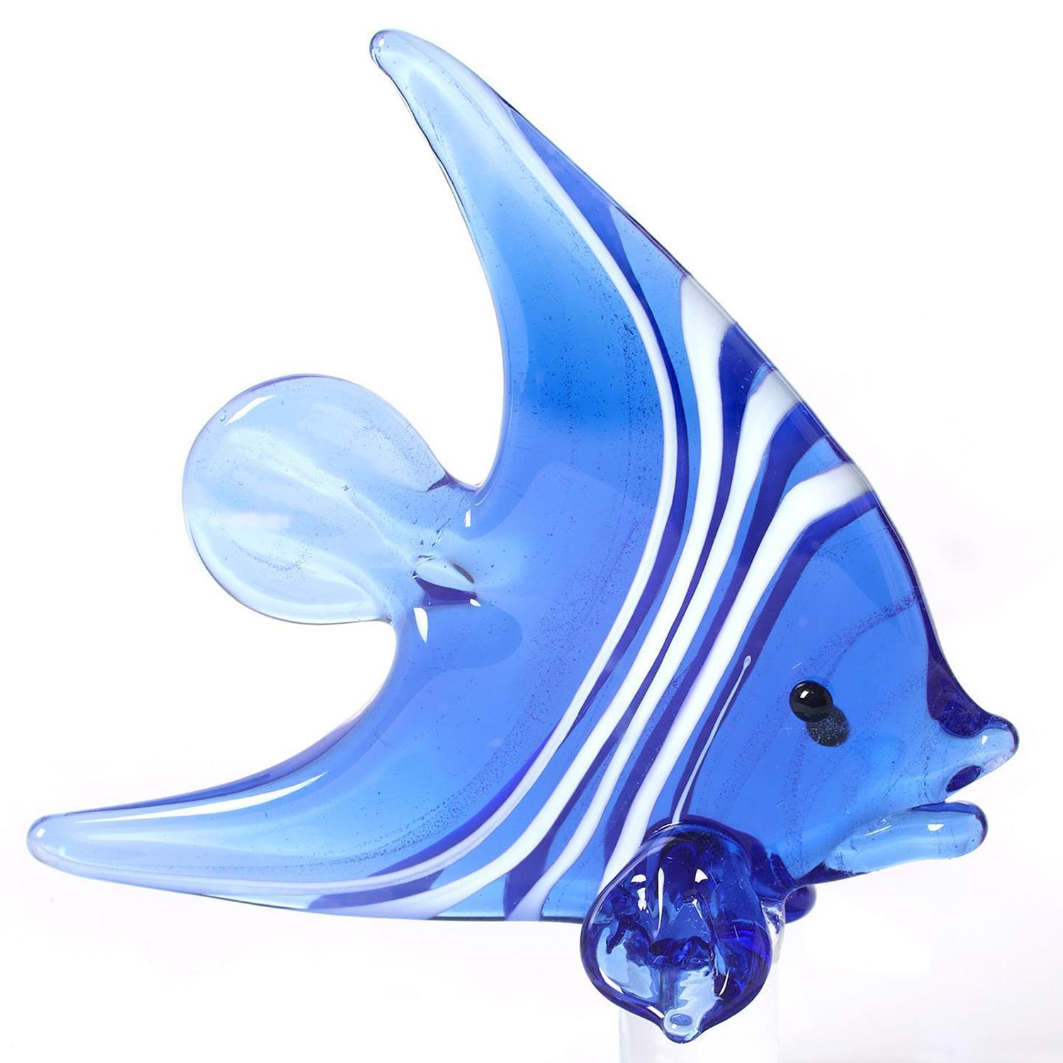 Blue Angel Fish Icon in Double Old Fashion Glass Set of 2
