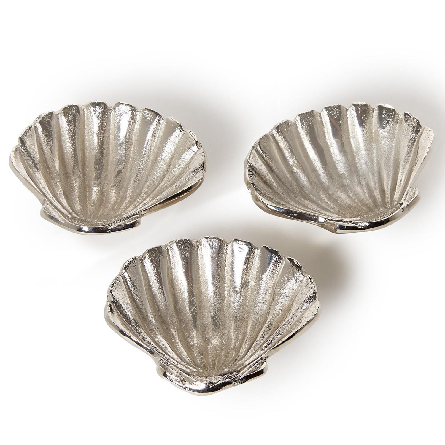 Silver Shell Tidbit Dish Set of 3