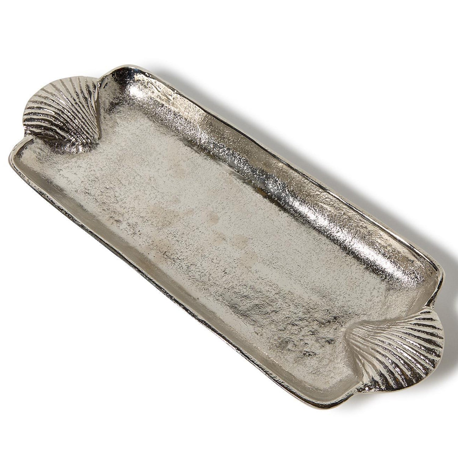Shell Handled Silver Tray