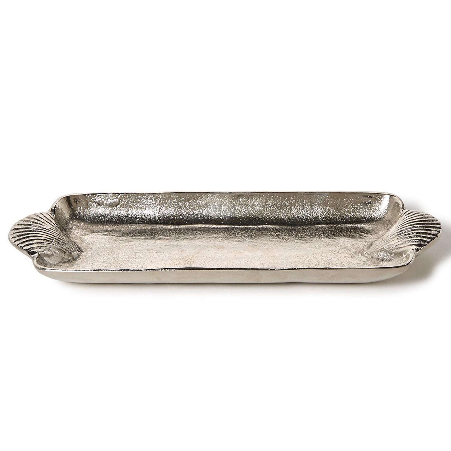 Shell Handled Silver Tray