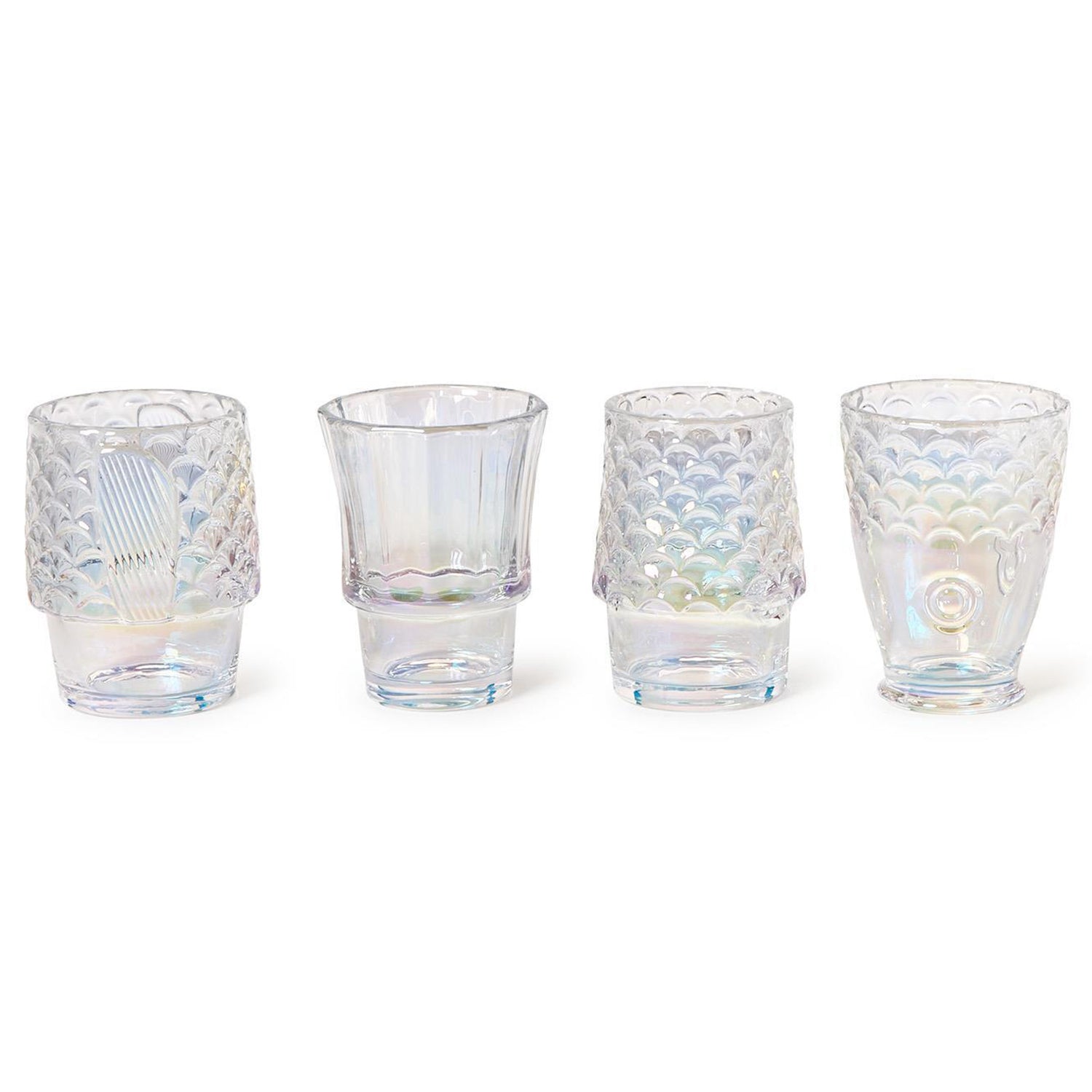 Under The Sea Iridescent Stackable Fish Glasses in Gift Box Set of 4