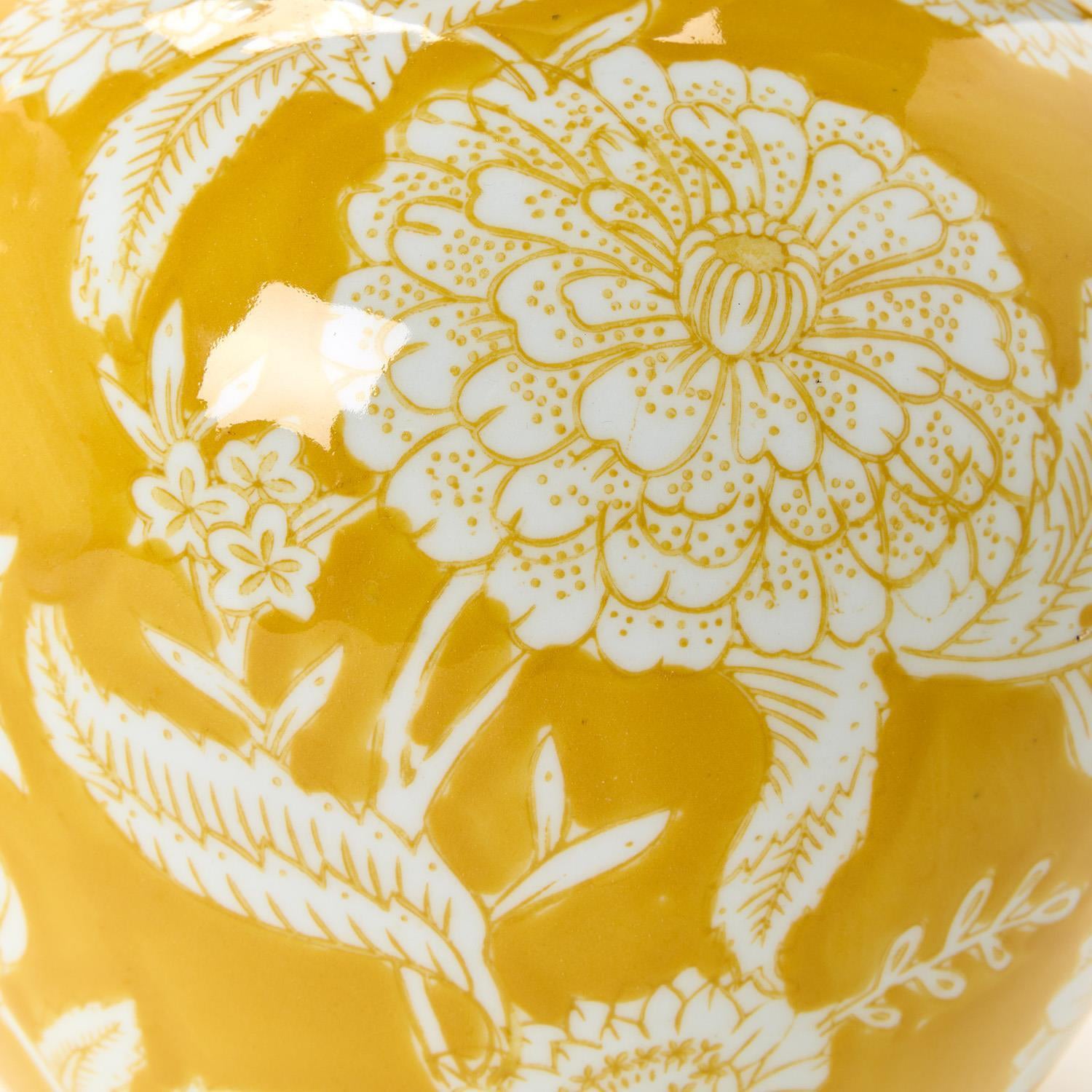 Yellow Floral Vase Set of 2