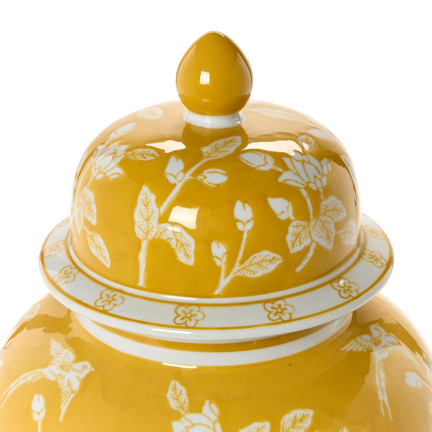 Yellow and White 18in Temple Jar