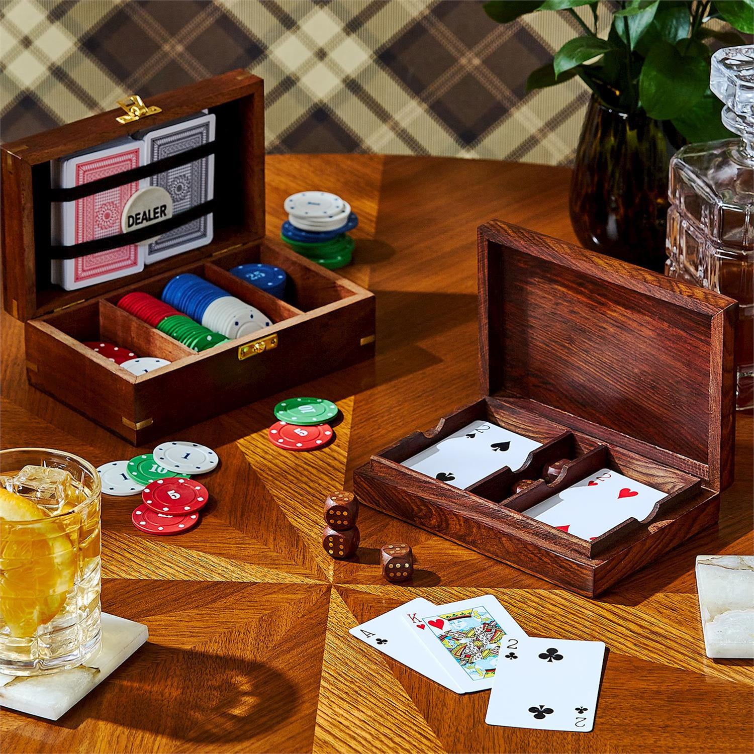 The Turf Club Poker Set in Hand-Crafted Wooden Box