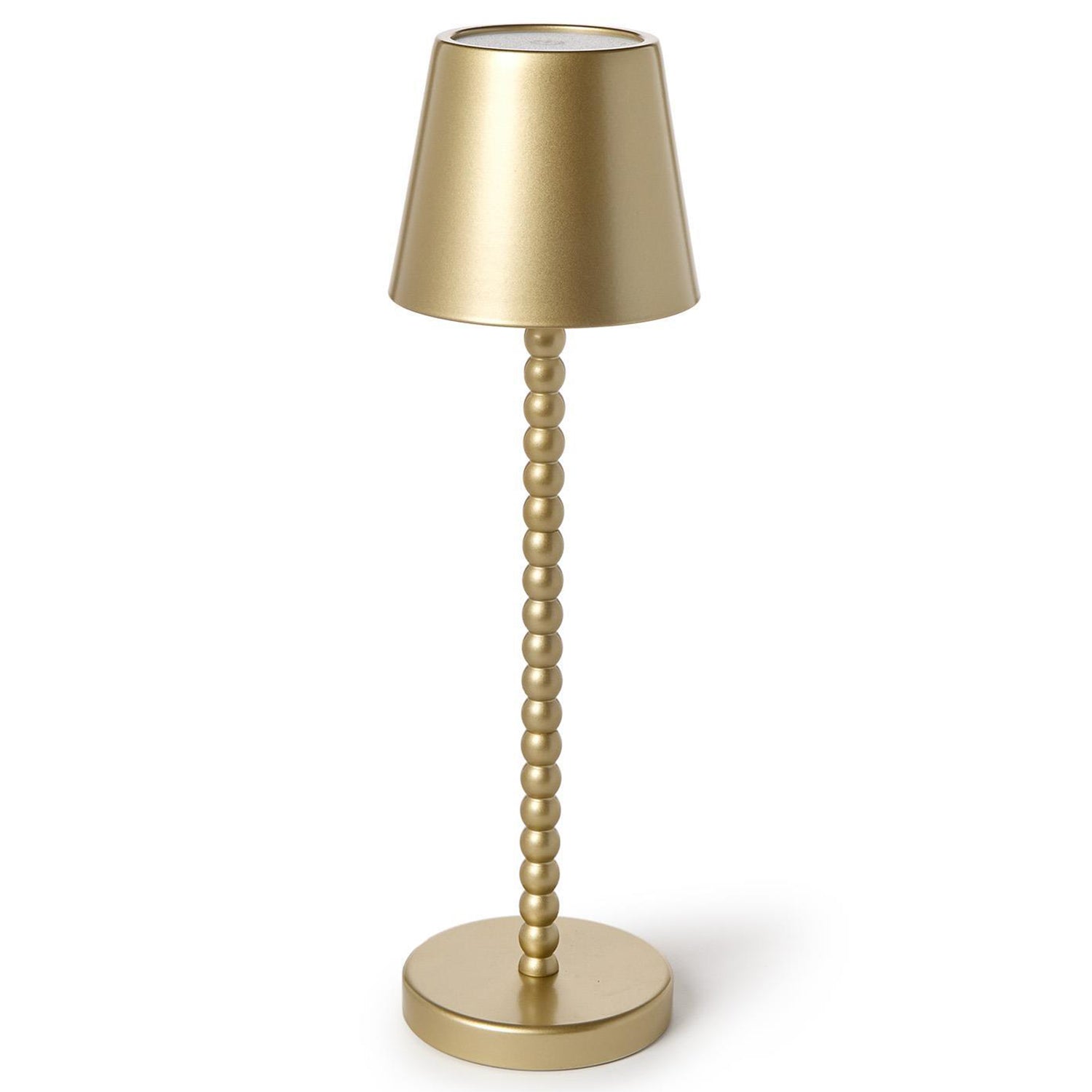 LED Cordless Gold Beaded Pole Table Lamp