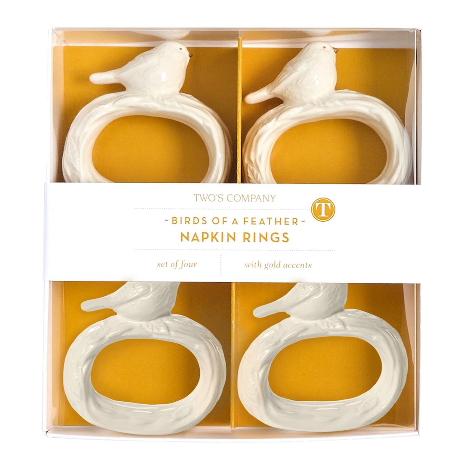 Bird Napkin Rings in Gift Box Set