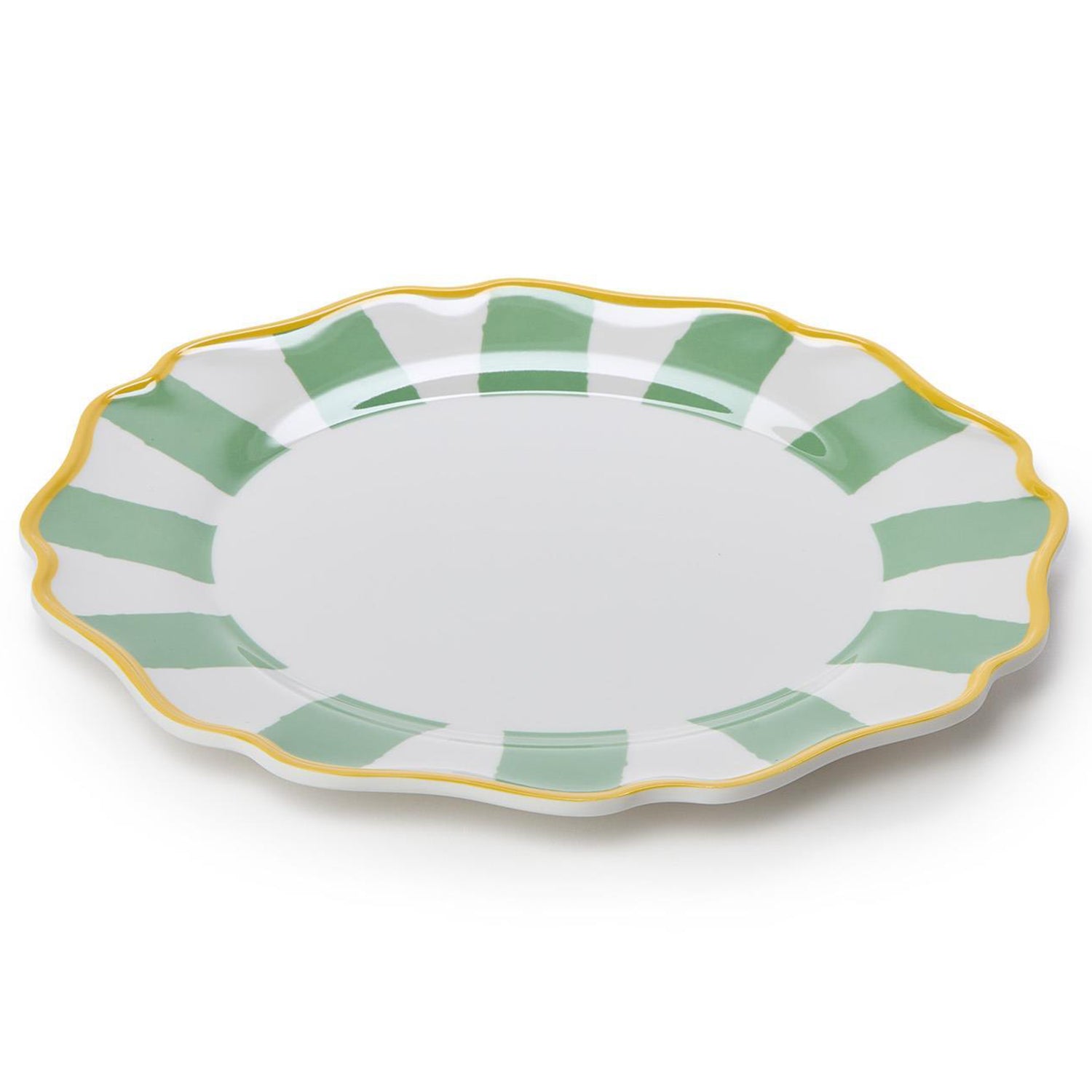 Green Striped Dinner Plate Set of 4