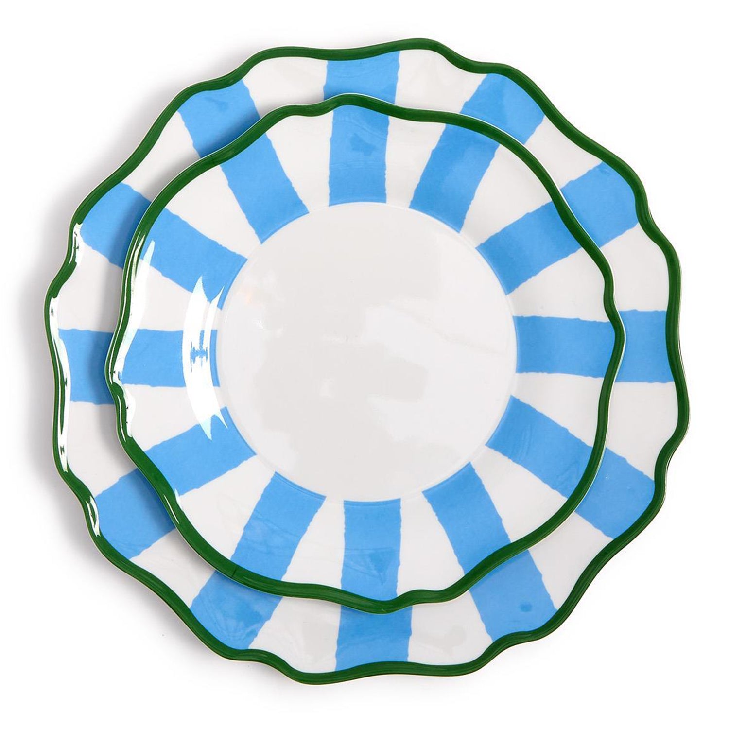 Blue Striped Dinner Plate Set of 4