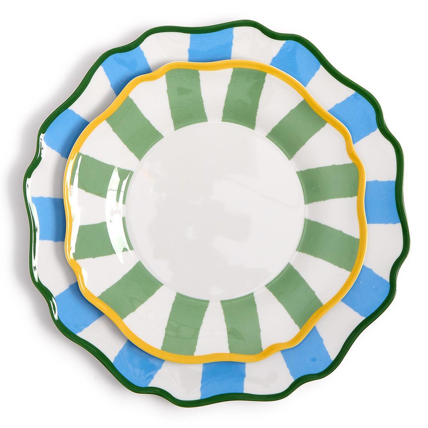 Blue Striped Dinner Plate Set of 4