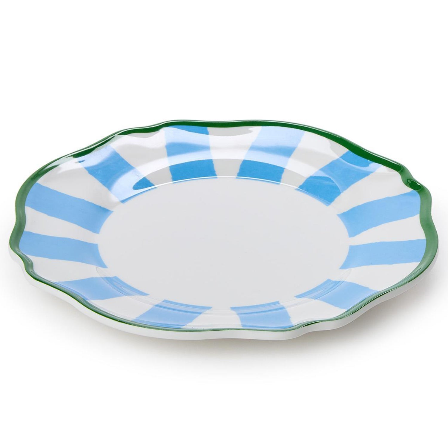 Blue Striped Salad/Dessert Plate Set of 4
