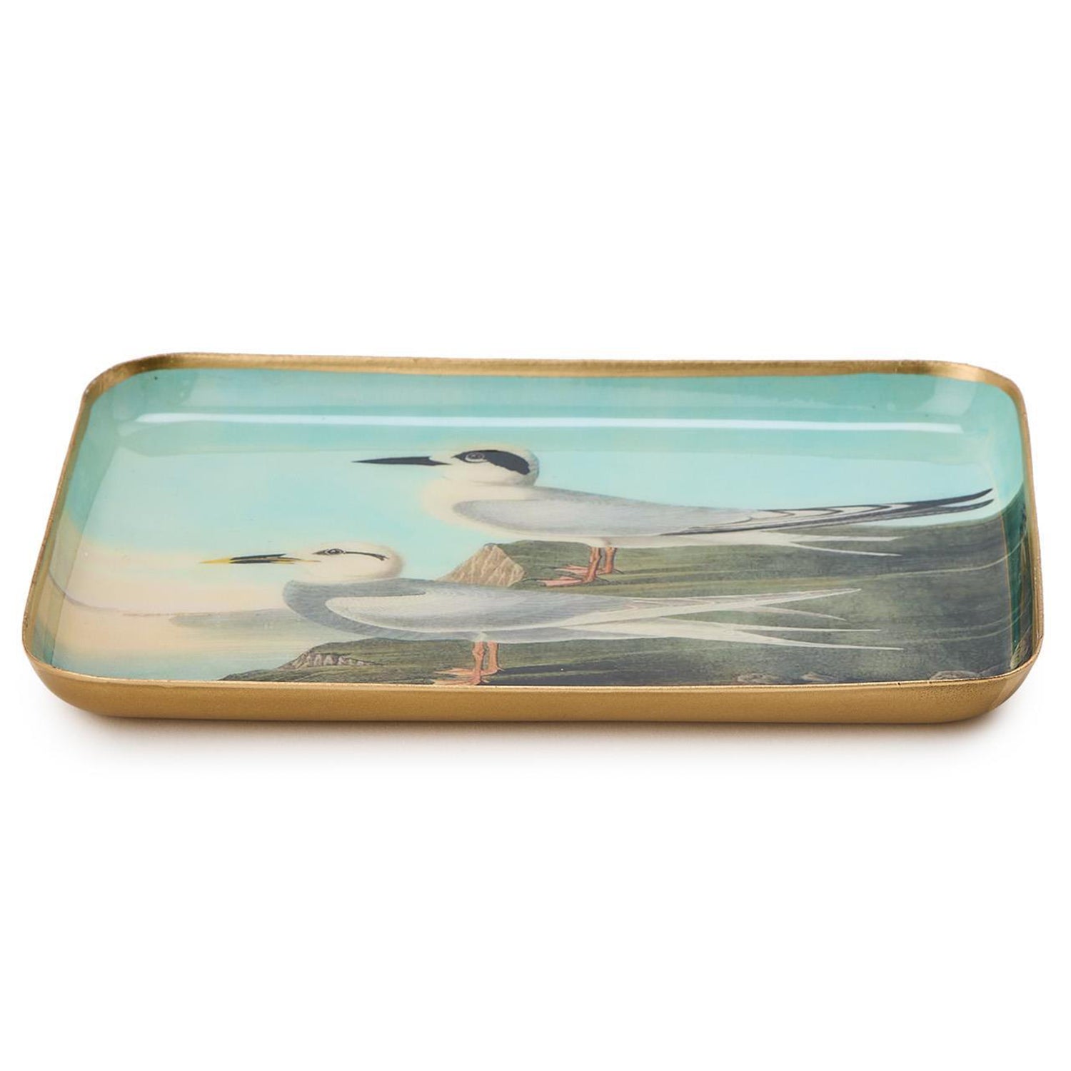 Sea Bird Metal Trinket/Desk Tray Set of 4