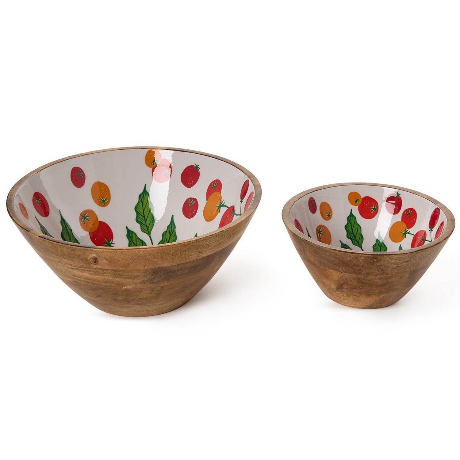 Garden Harvest Hand-Crafted Wood Bowl Set of 2