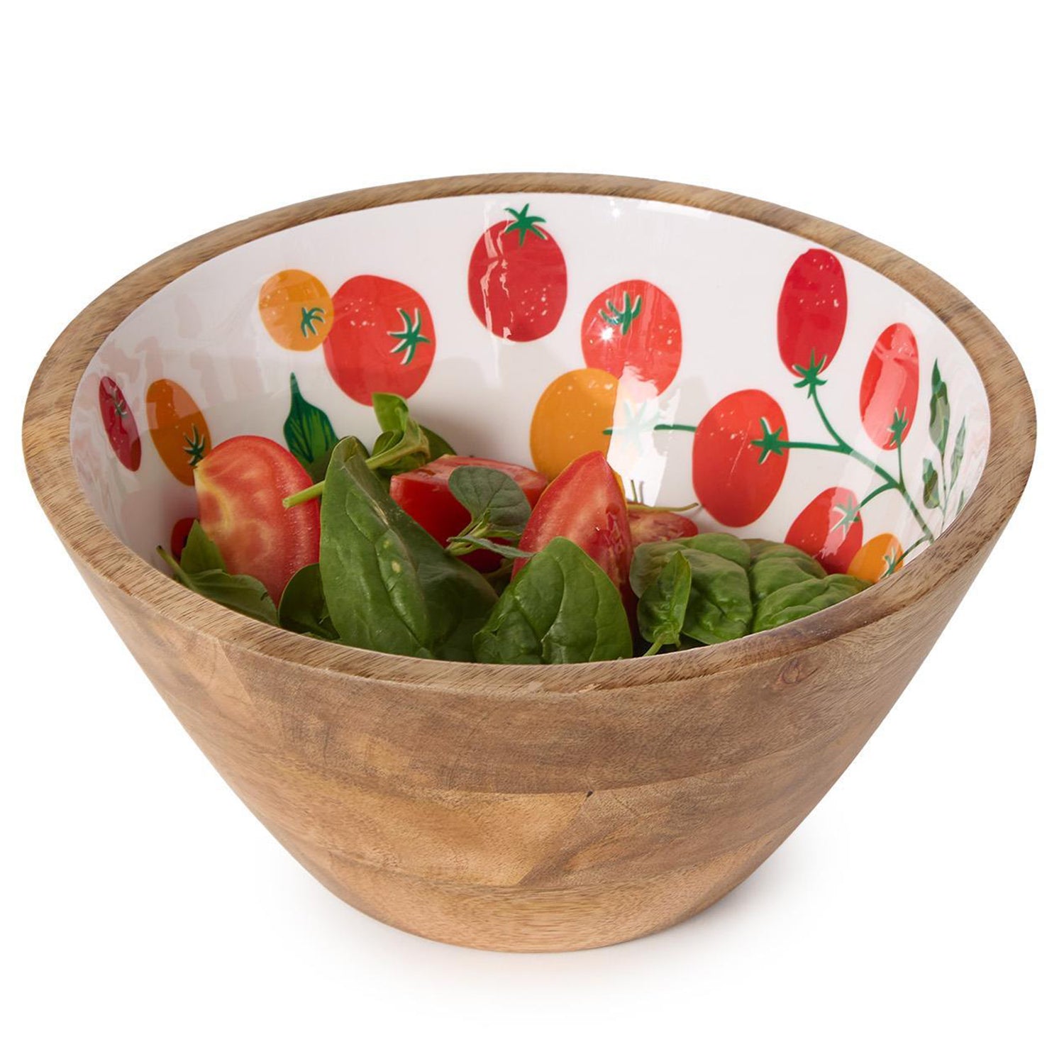 Garden Harvest Hand-Crafted Wood Bowl Set of 2
