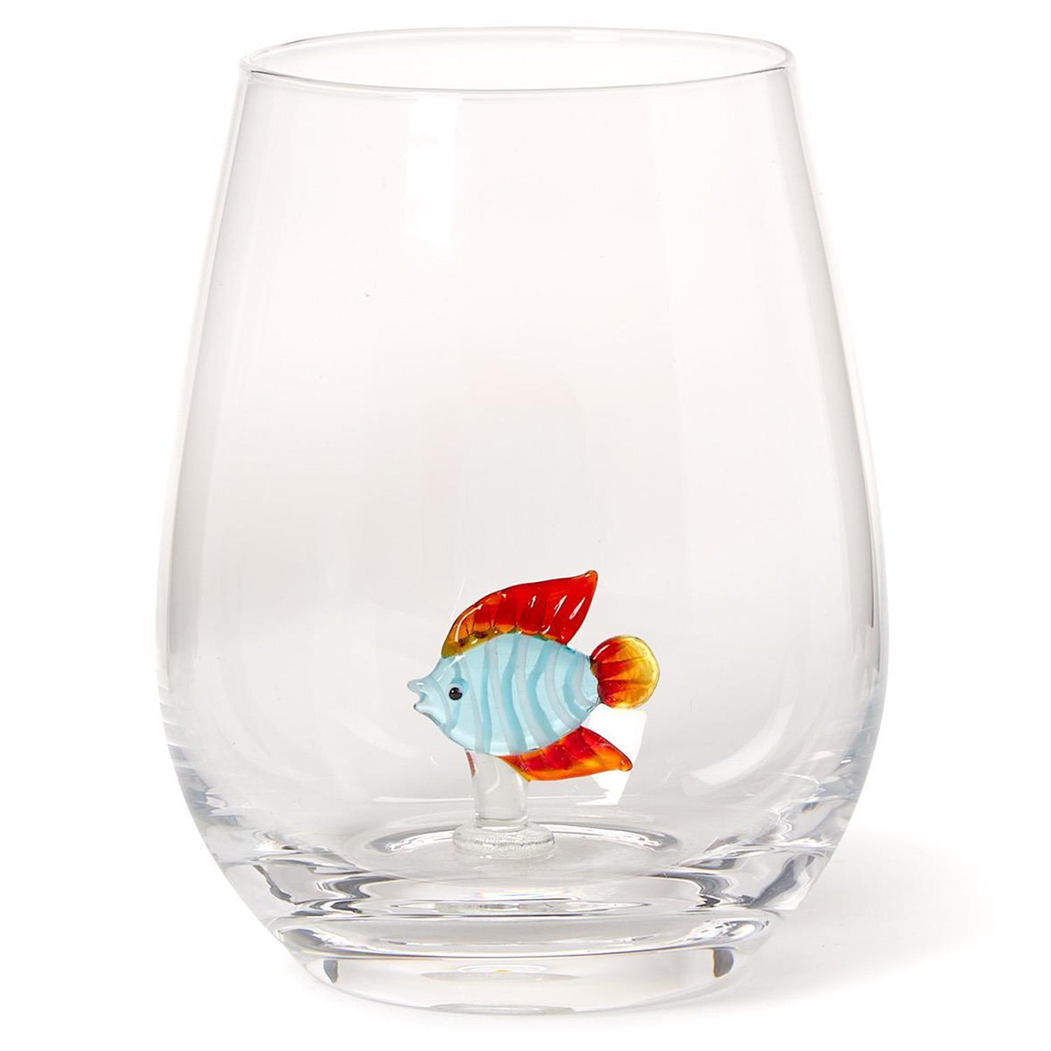 Tropical Fish Stemless Wine Glass Set of 2