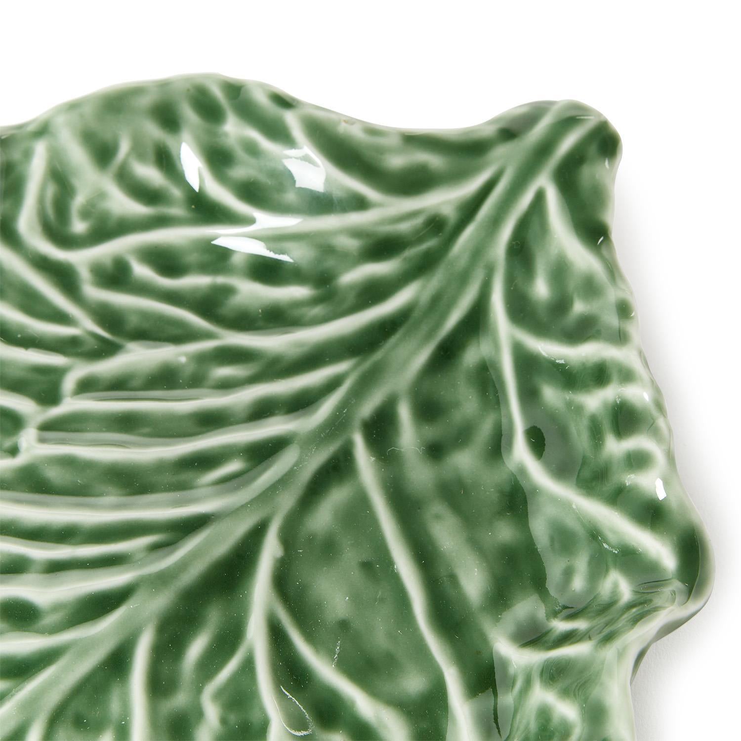Cruciferous Leaf Textured Bowl and Plate Set of 2