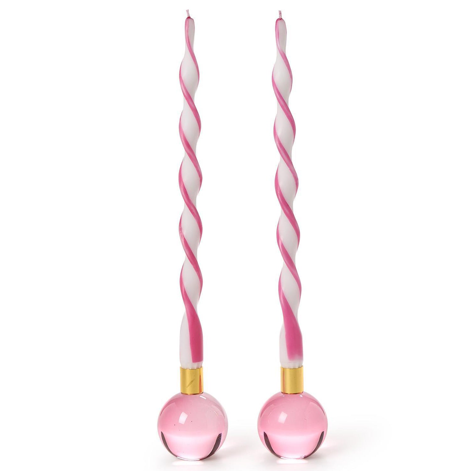 Color Pop Pink Taper Candleholder Set of 2