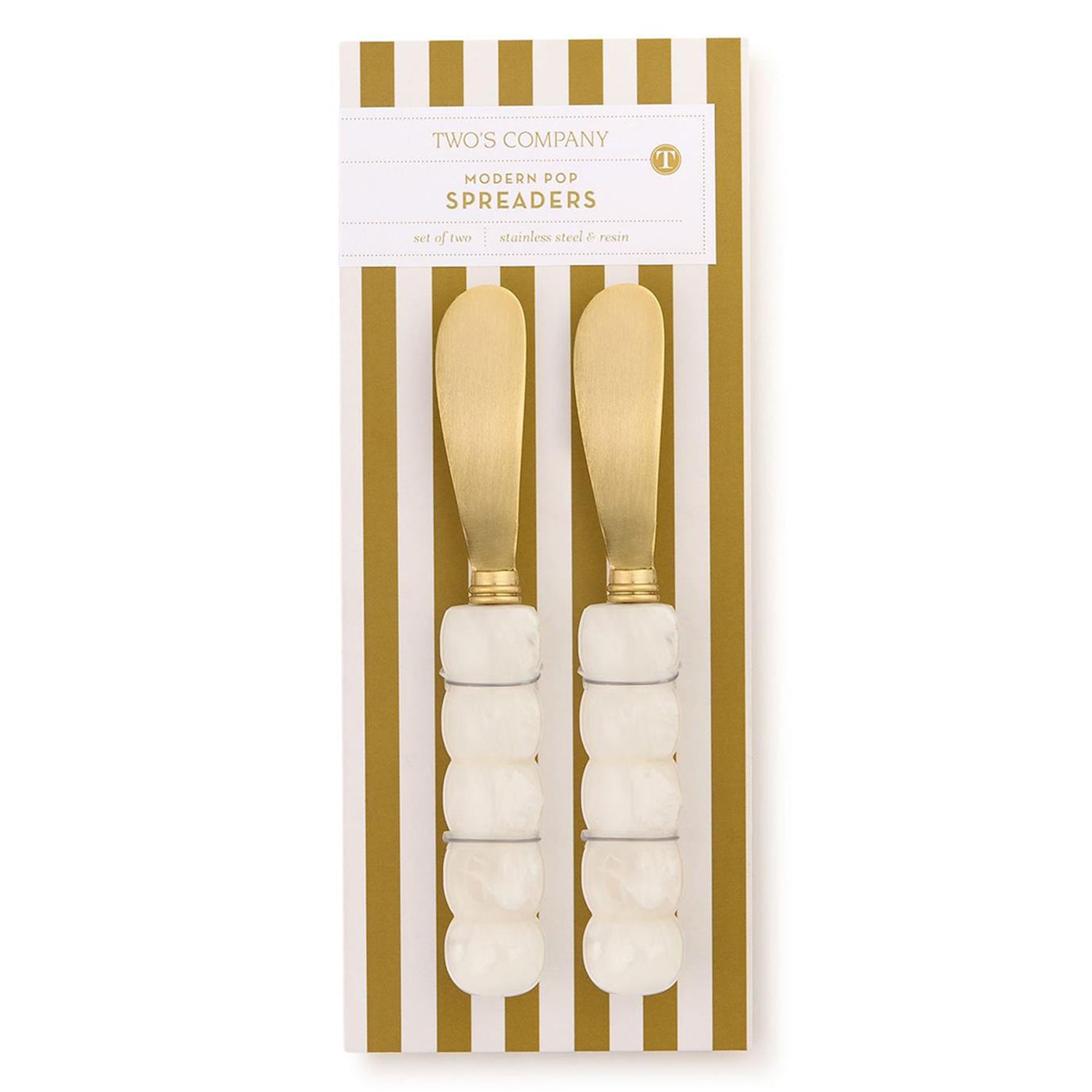 Modern Pop White Beaded Spreaders on Gift Card Set of 2