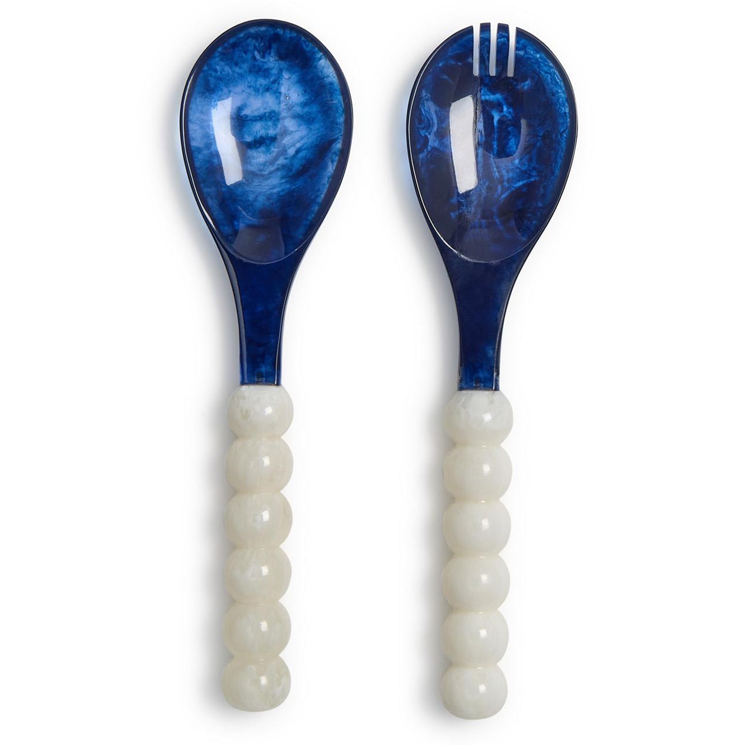 Modern Pop Blue and White Salad Serving Set of 2