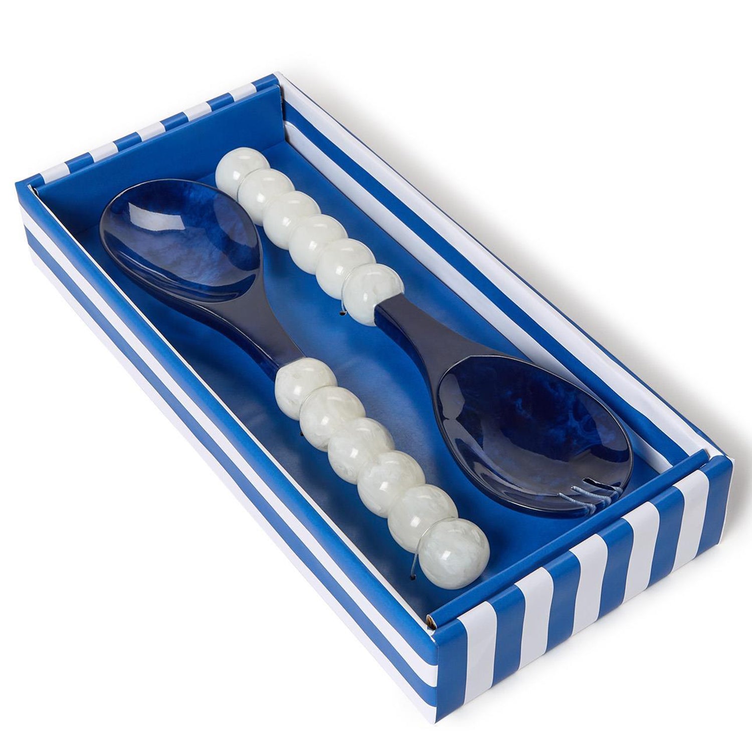 Modern Pop Blue and White Salad Serving Set of 2