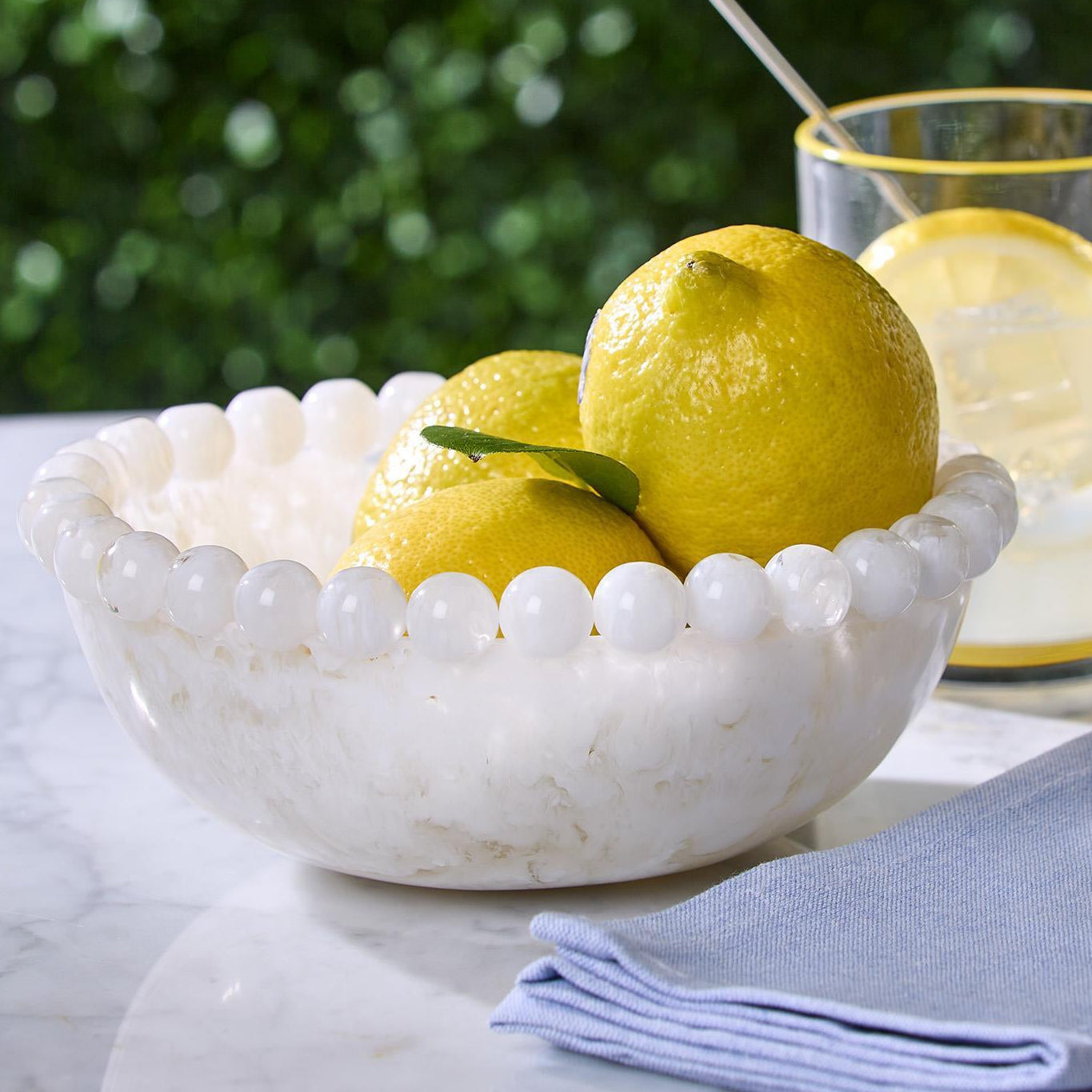 Modern Pop White Beaded Rim Bowl