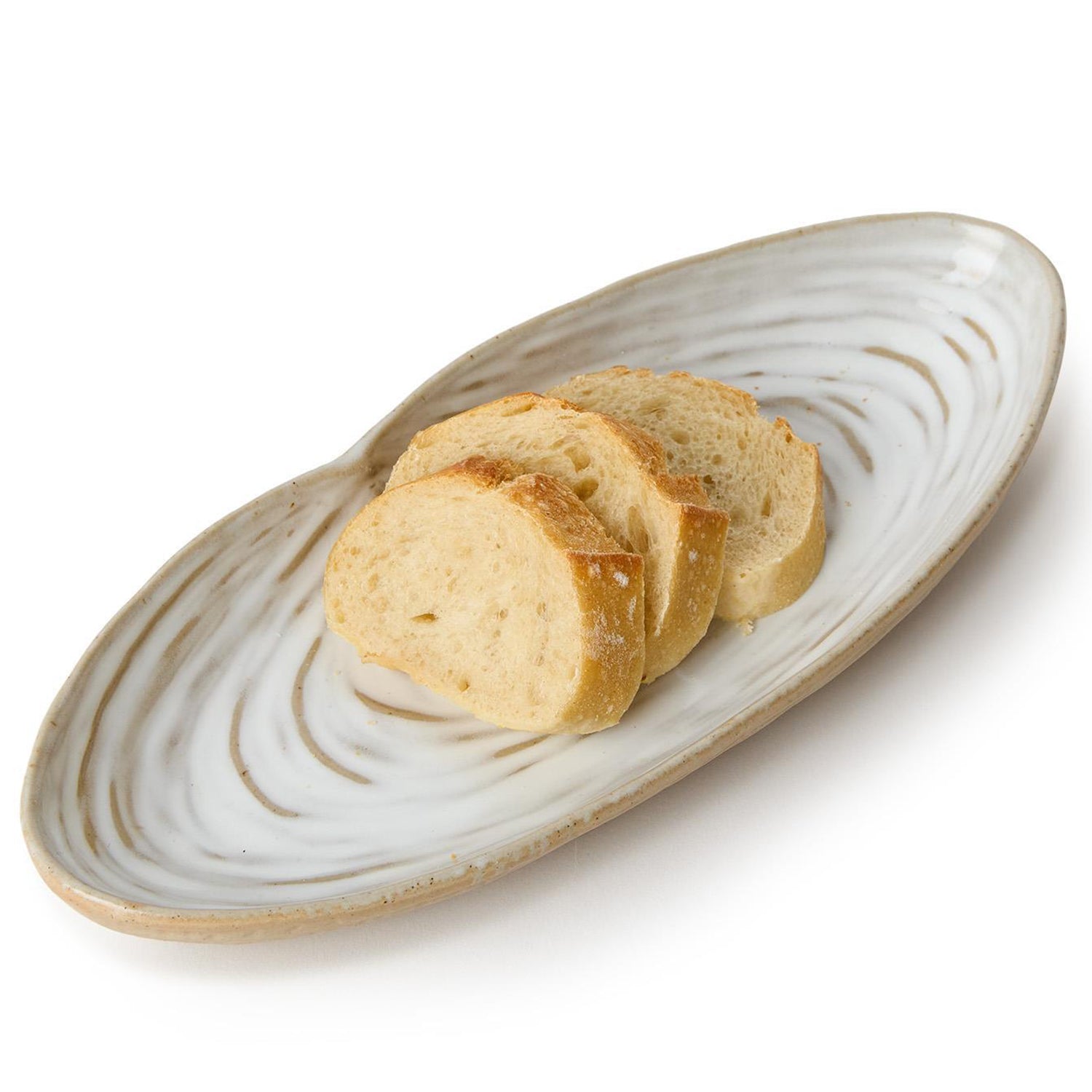 Artisanal Reactive Glaze Shell Tidbit Dish/Tray Set of 2