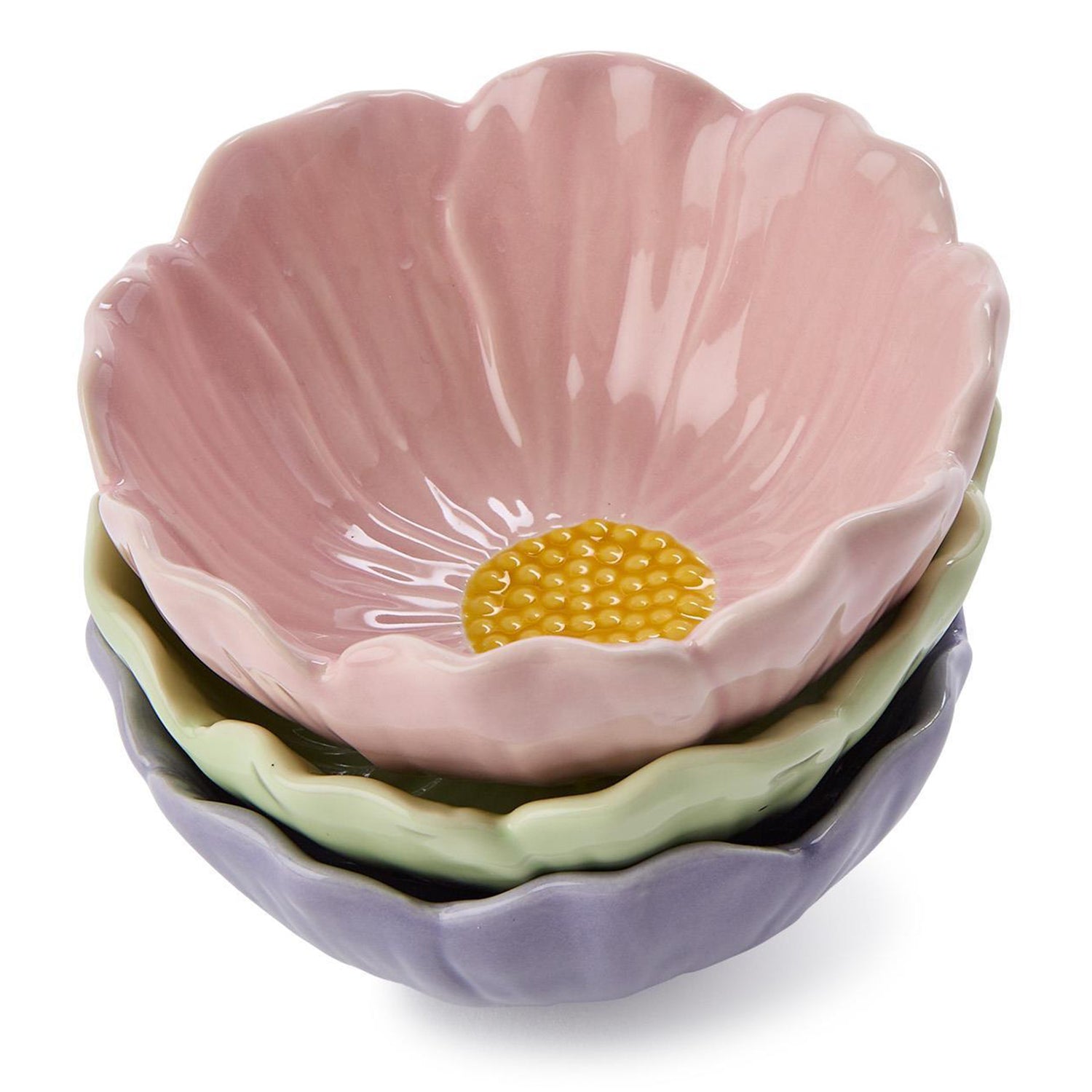 Flower Tidbit Bowl Set of 3