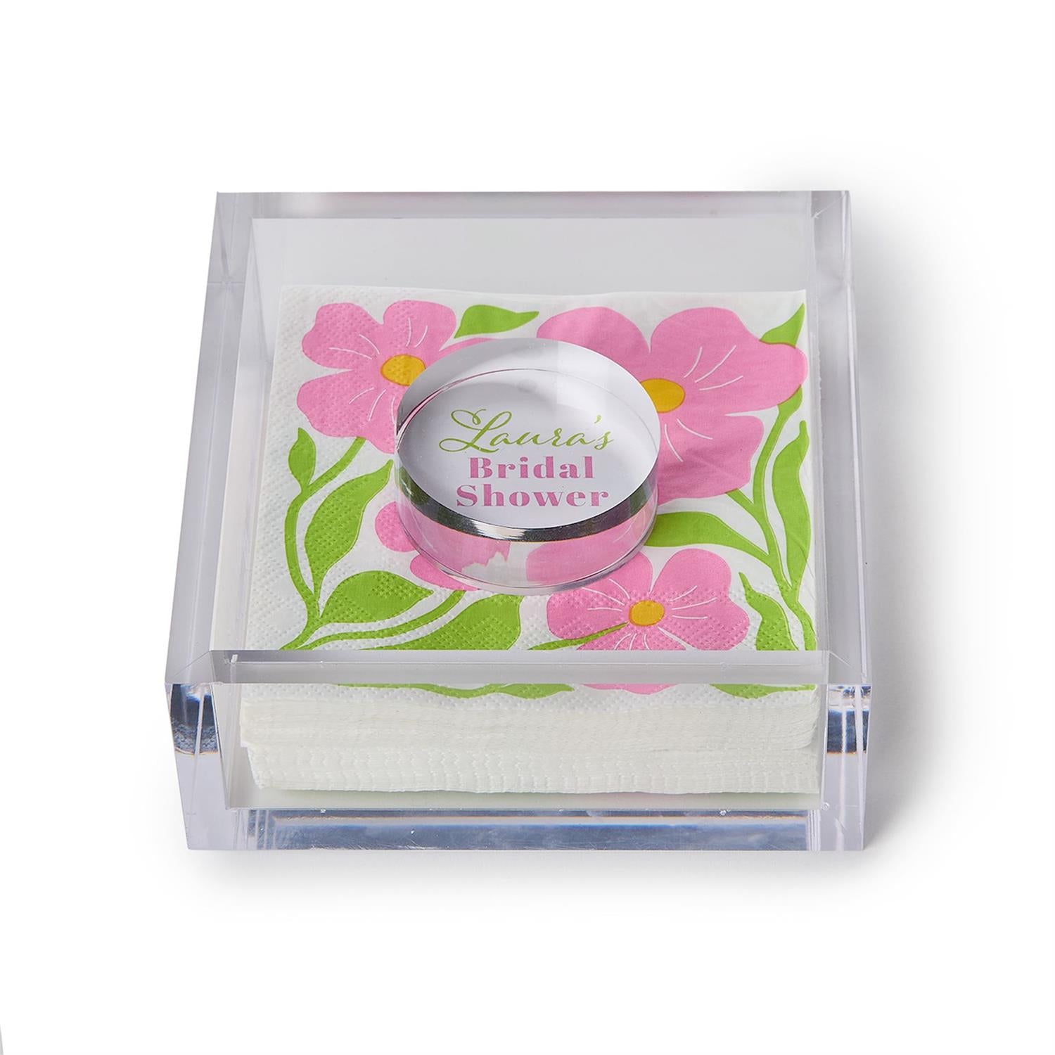 Acrylic Cocktail Napkin Holder with Acrylic Paper Weight