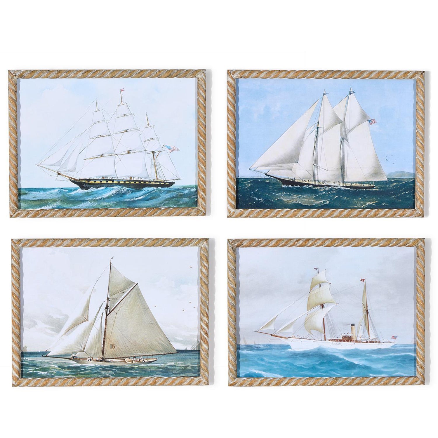 Framed Ship Wall Art Set of 4