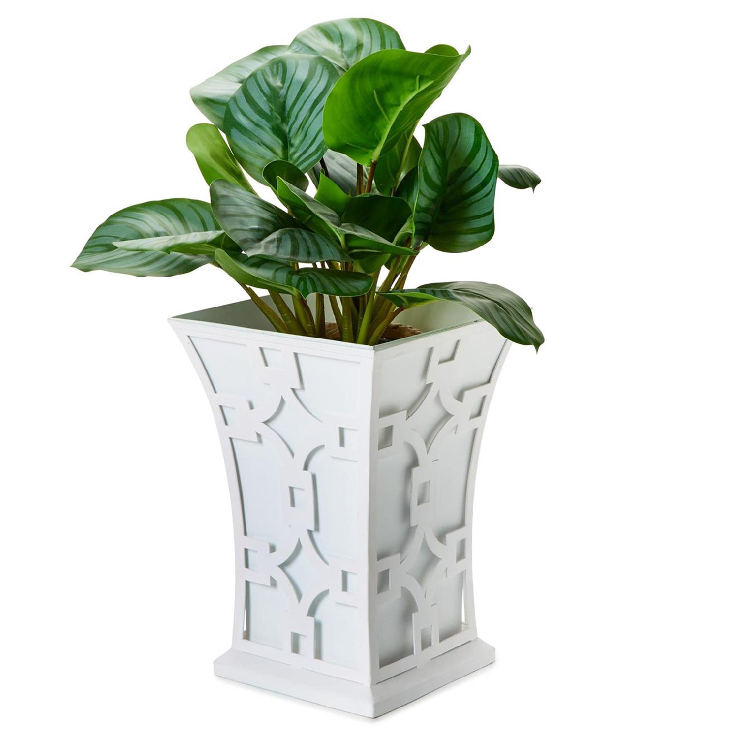 Laser Fretwork Flared Metal Planter