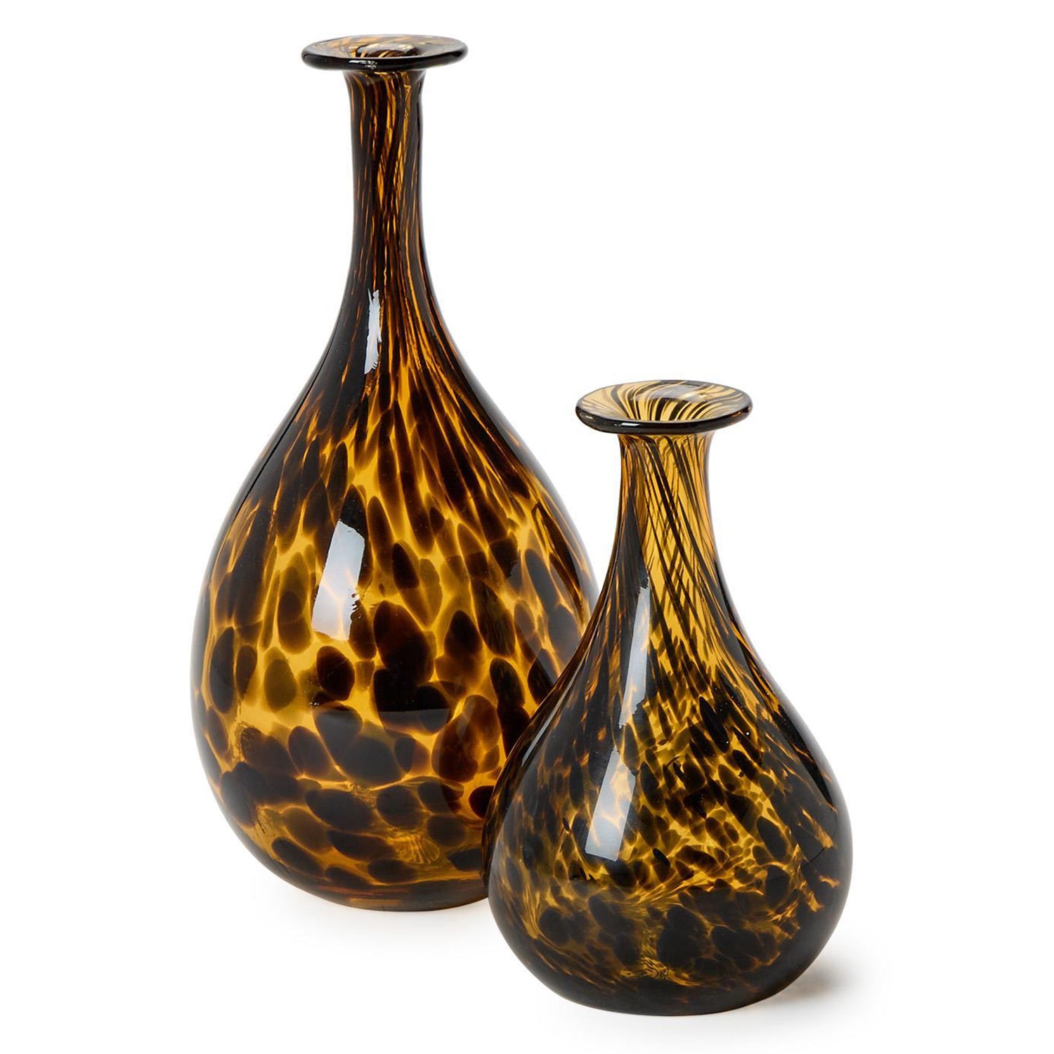 Long Neck Tortoise Print Vase Set of 2