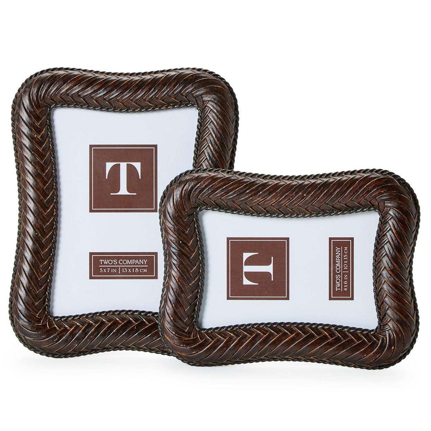 Herringbone Weave Photo Frame Set of 2
