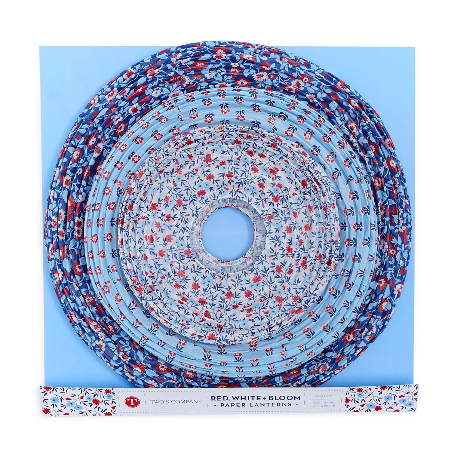 Red, White and Bloom Paper Lanterns in Gift Pack Set