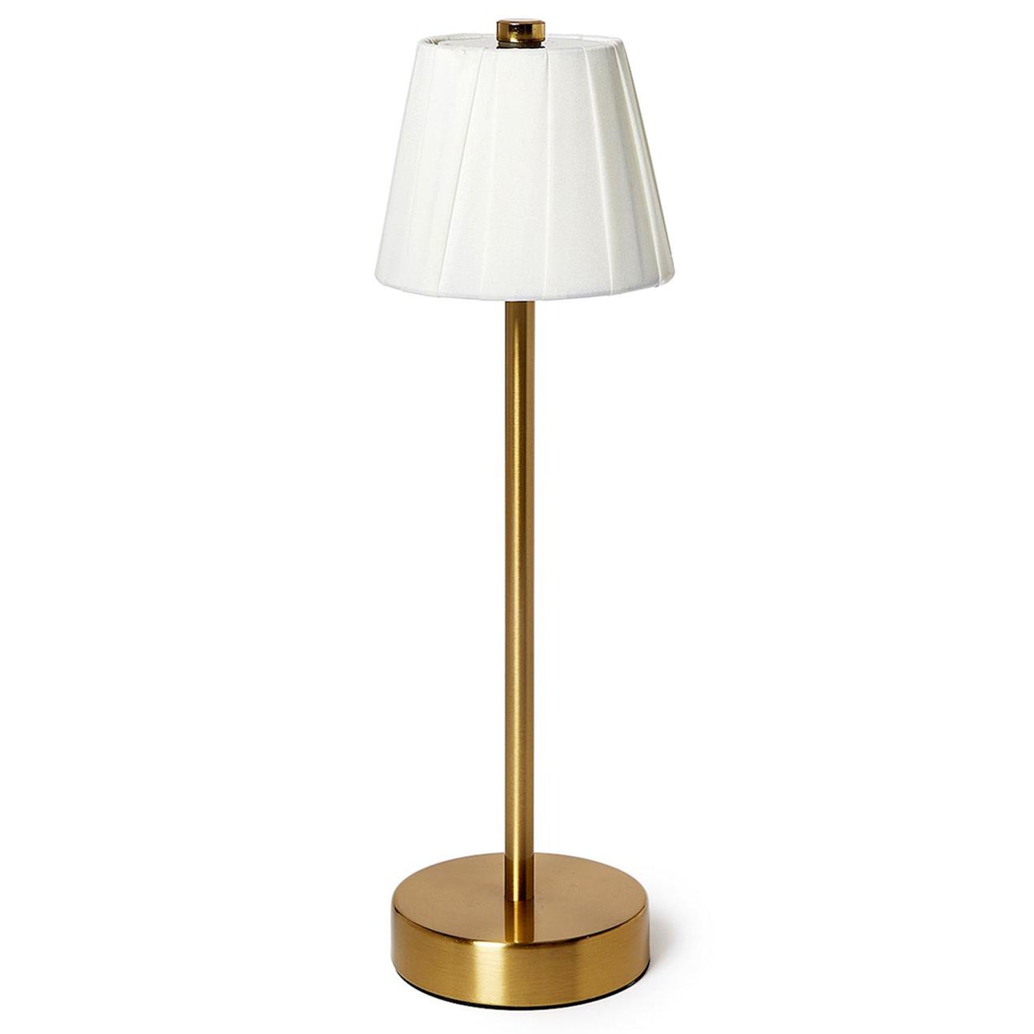LED Cordless Table Lamp with Fabric Pleated Shade