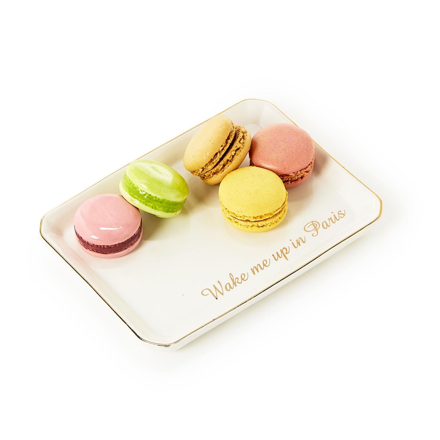 Macaron Icon Trinket Tray with Saying in Gift Box